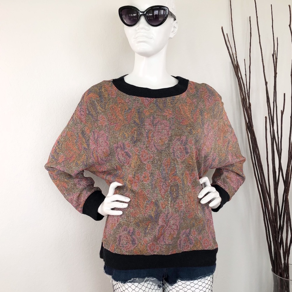 Loom Wear | 80s Vintage Floral Metallic Sweater